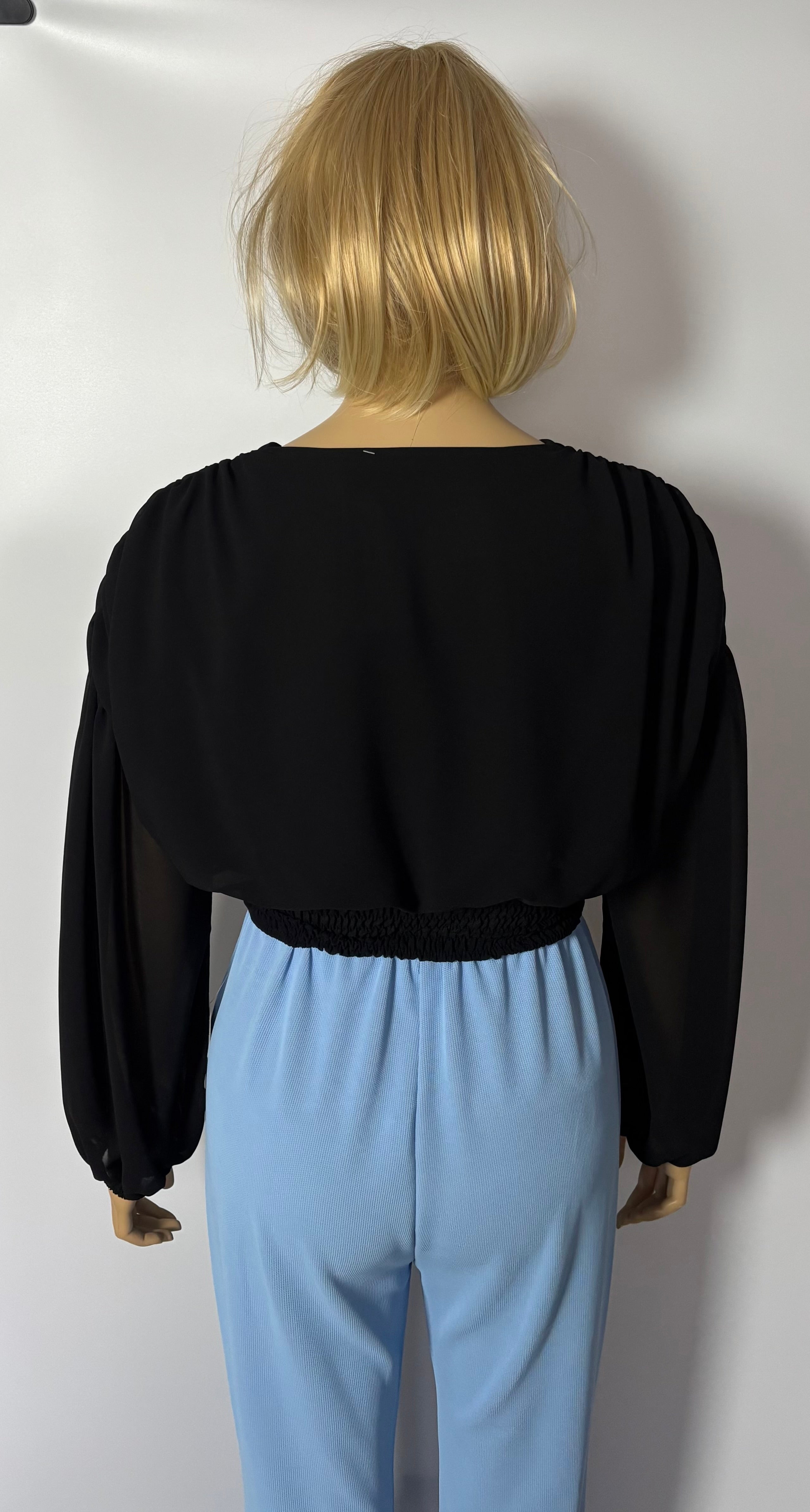 BLUZKA DAMSKA | CZARNA | ROZMIAR UNIWERSALNY | PRODUKCJA WŁOSKA